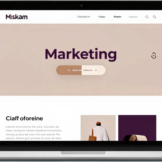 Digital interface mockup render of a minimal responsive marketing